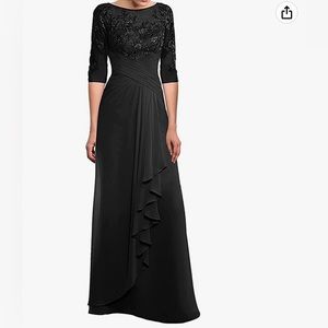 Mother of the bride formal BLACK lace boutique dress 12